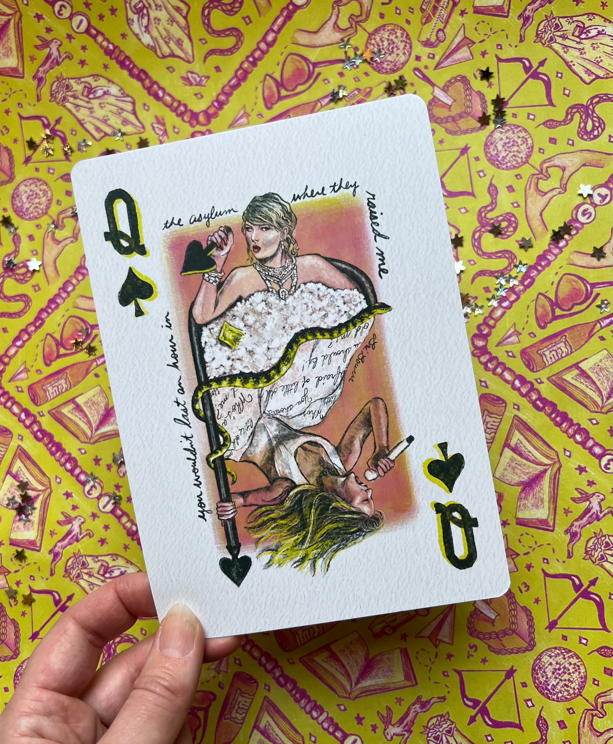 Taylor Swift Jumbo Playing Card Queen of Diamonds or Spades Print