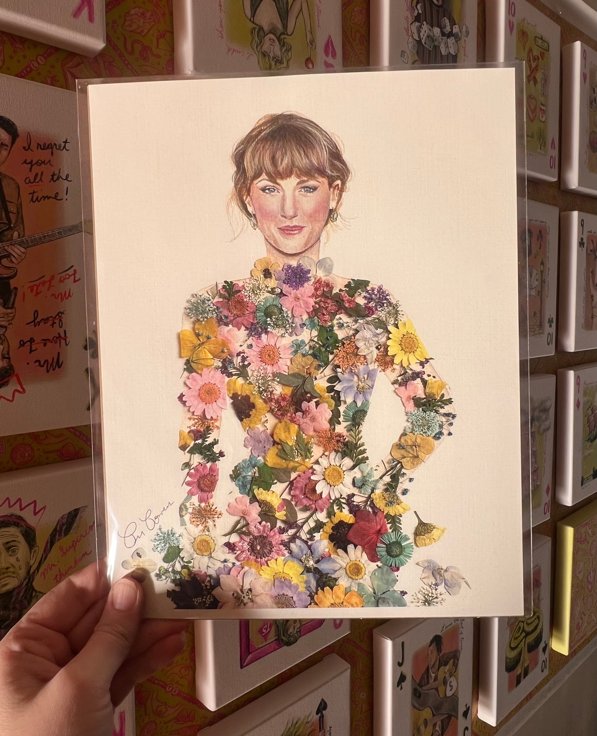 Taylor Swift in Florals Mixed Media Print Bri Bowers Taylor Swift in Florals Mixed Media Print Bri Bowers