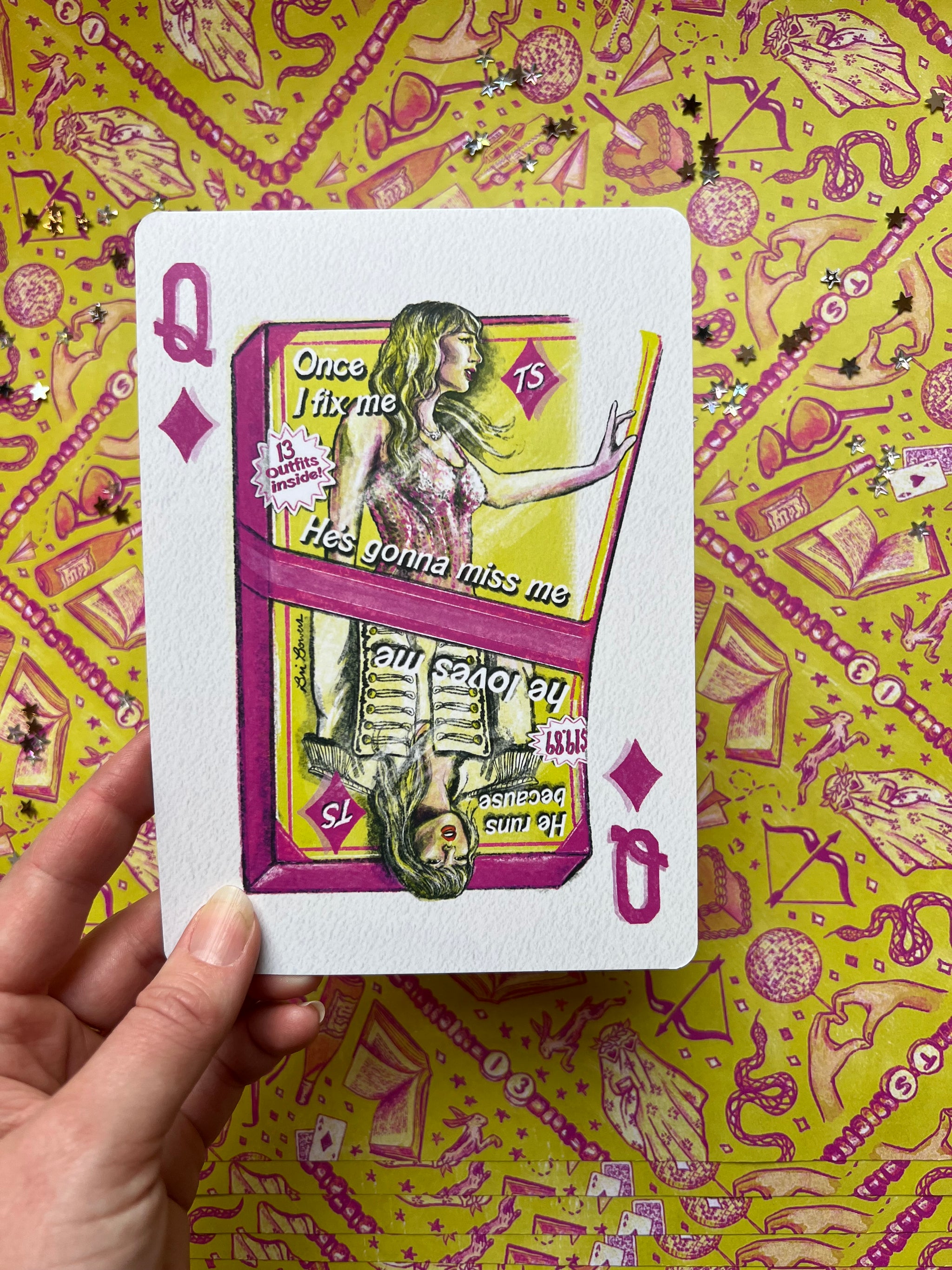 Taylor Swift Jumbo Playing Card Queen of Diamonds or Spades Print